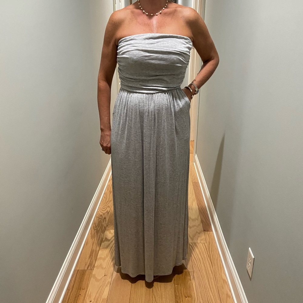 Grey Strapless Dress